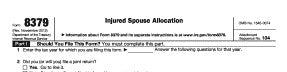 IRS FORM 8379-INJURED SPOUSE