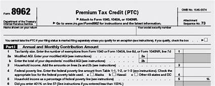 IRS FORM 8962-PREMIUM TAX CREDIT